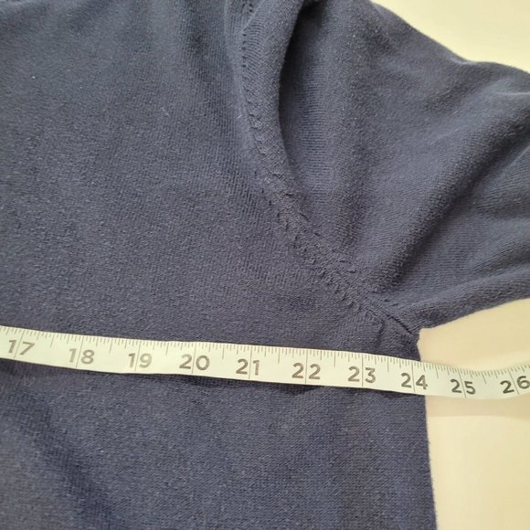 J McLaughlin Sweater Men L Long Sleeve V-Neck Classic Office Teacher Navy‎ Blue - Picture 9 of 12